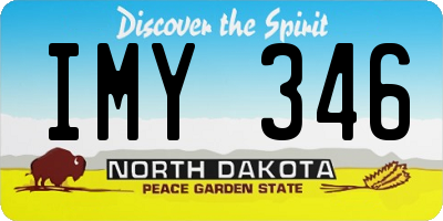 ND license plate IMY346