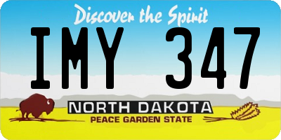 ND license plate IMY347