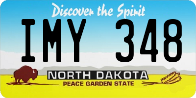 ND license plate IMY348