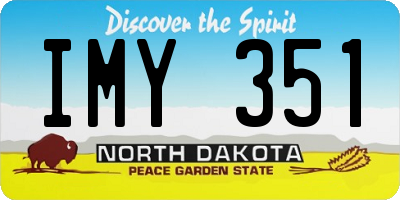 ND license plate IMY351