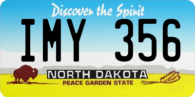 ND license plate IMY356