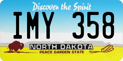 ND license plate IMY358