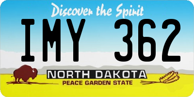 ND license plate IMY362