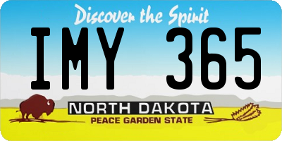 ND license plate IMY365