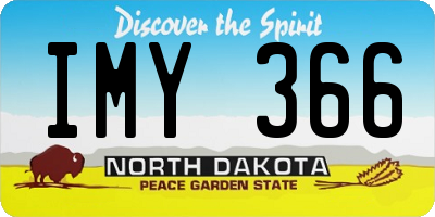 ND license plate IMY366