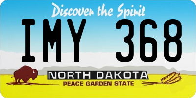 ND license plate IMY368