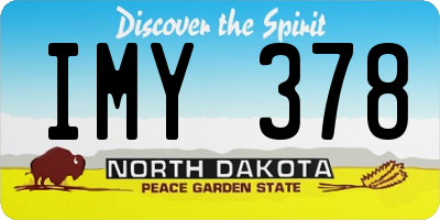 ND license plate IMY378