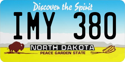ND license plate IMY380