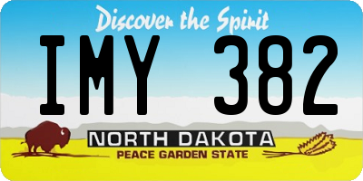 ND license plate IMY382