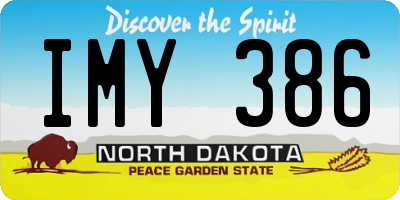 ND license plate IMY386