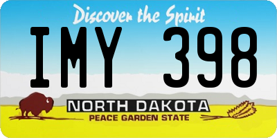 ND license plate IMY398