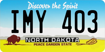 ND license plate IMY403