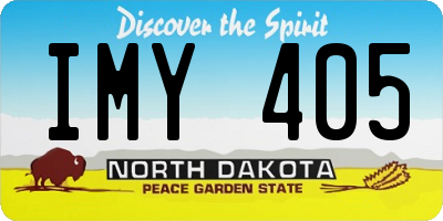 ND license plate IMY405
