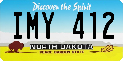 ND license plate IMY412