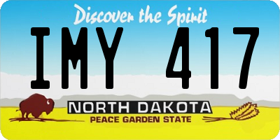 ND license plate IMY417