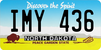 ND license plate IMY436
