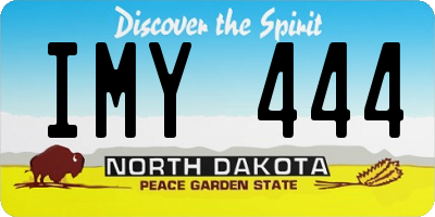 ND license plate IMY444
