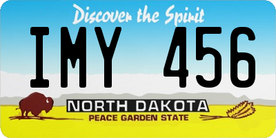 ND license plate IMY456