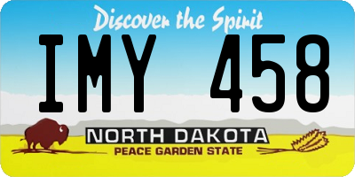 ND license plate IMY458