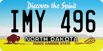 ND license plate IMY496