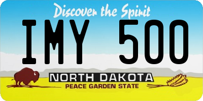 ND license plate IMY500