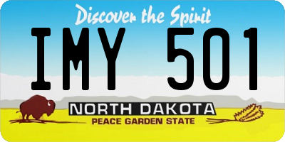 ND license plate IMY501