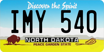 ND license plate IMY540