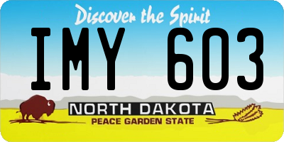 ND license plate IMY603