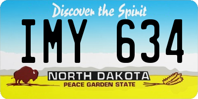 ND license plate IMY634