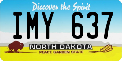 ND license plate IMY637