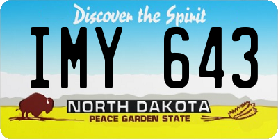 ND license plate IMY643