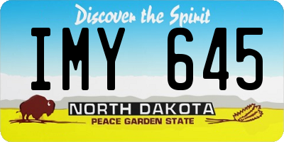 ND license plate IMY645