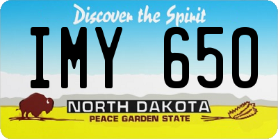 ND license plate IMY650
