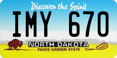 ND license plate IMY670