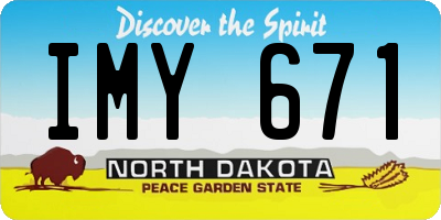 ND license plate IMY671