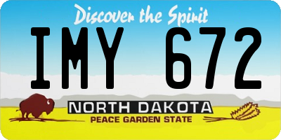 ND license plate IMY672