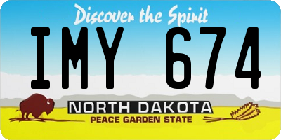ND license plate IMY674