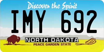 ND license plate IMY692