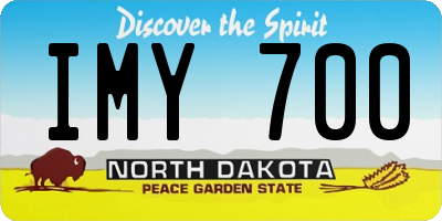 ND license plate IMY700