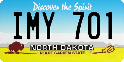 ND license plate IMY701