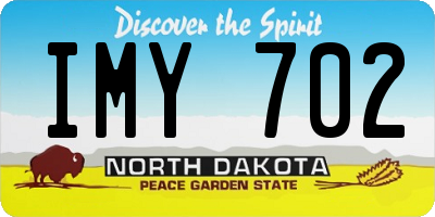 ND license plate IMY702