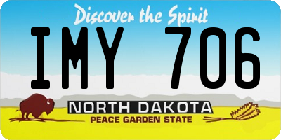 ND license plate IMY706