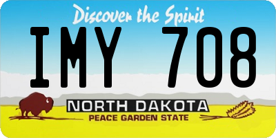 ND license plate IMY708