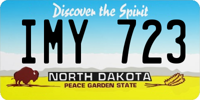 ND license plate IMY723