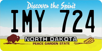 ND license plate IMY724