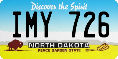 ND license plate IMY726