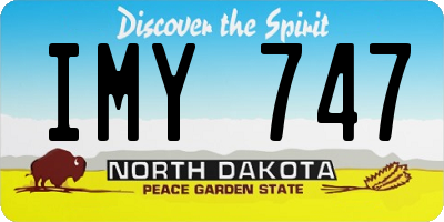 ND license plate IMY747