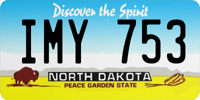ND license plate IMY753