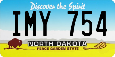 ND license plate IMY754