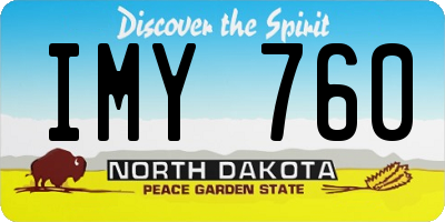 ND license plate IMY760